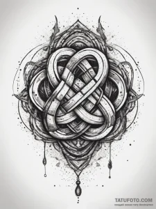 Tattoo sketch magical knot, tattoo line art,... - эскиз тату (№1757519914_0, 10.09.2025 15:58) — Tatufoto.com