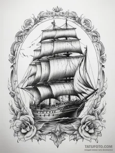 Tattoo sketch historical greek ship, tattoo s... - эскиз тату (№1757520316_0, 10.09.2025 16:05) — Tatufoto.com