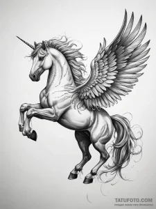 Tattoo sketch pegasus tattoo - эскиз тату (№1757520510_0, 10.09.2025 16:08) — Tatufoto.com