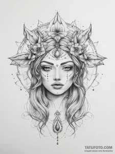 Tattoo sketch spiritual person, tattoo line a... - эскиз тату (№1757520921_0, 10.09.2025 16:15) — Tatufoto.com
