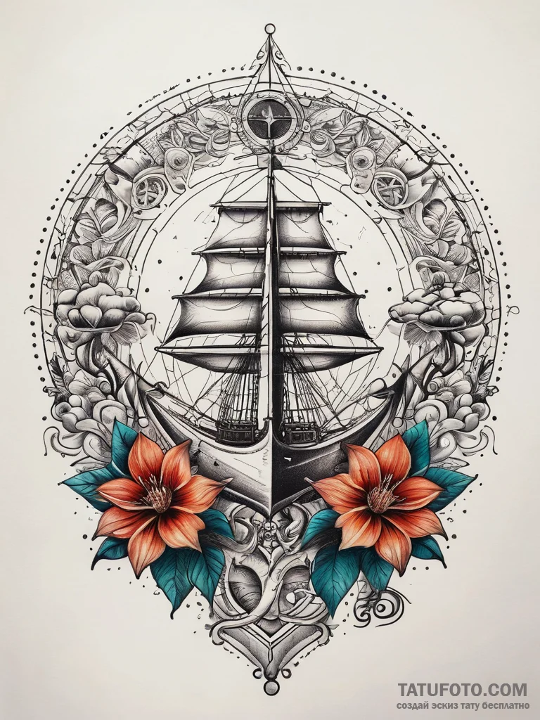 Tattoo sketch beige, tattoo line art, old sch... - эскиз тату (№1757522086_0, 10.09.2025 16:34) — Tatufoto.com