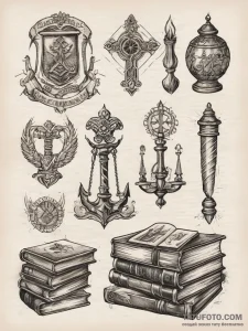 Tattoo sketch lawyer gavels and books, tattoo... - эскиз тату (№1757523063_0, 10.09.2025 16:51) — Tatufoto.com