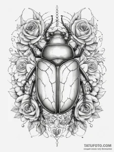 Tattoo sketch burying beetle, tattoo drawing... - эскиз тату (№1757523844_0, 10.09.2025 17:04) — Tatufoto.com