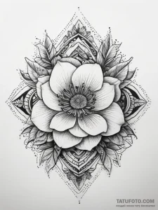 Tattoo sketch wedges with a flower, tattoo fl... - эскиз тату (№1757524039_0, 10.09.2025 17:07) — Tatufoto.com
