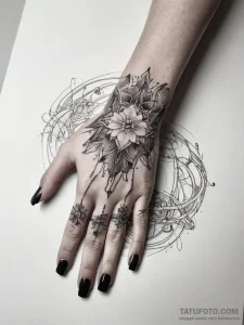Tattoo sketch hands with a needle, artistic t... - эскиз тату (№1757527360_0, 10.09.2025 18:02) — Tatufoto.com