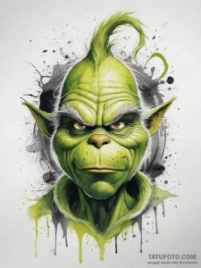 Tattoo sketch the grinch with a wing, tattoo... - эскиз тату (№1757527553_0, 10.09.2025 18:05) — Tatufoto.com