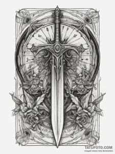 Tattoo sketch tarot card swords, tattoo line… — эскиз тату (№1757528910_0, 10.09.2025 18:28) — Tatufoto.com