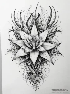 Tattoo sketch aloe vera flower, tattoo sketch... - эскиз тату (№1757533209_0, 10.09.2025 19:40) — Tatufoto.com