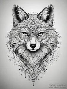 Tattoo sketch neo-traditional лиса, tattoo sk... - эскиз тату (№1757533402_0, 10.09.2025 19:43) — Tatufoto.com