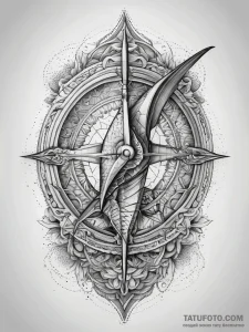 Tattoo sketch swordfish, tattoo line art, bla... - эскиз тату (№1757535750_0, 10.09.2025 20:22) — Tatufoto.com