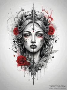 Tattoo sketch divine being, artistic tattoo s... - эскиз тату (№1757538231_0, 10.09.2025 21:03) — Tatufoto.com