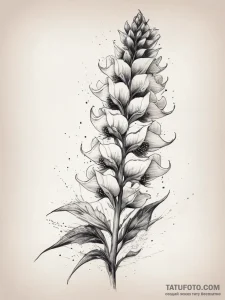 Tattoo sketch foxglove flower, tattoo line ar... - эскиз тату (№1757539391_0, 10.09.2025 21:23) — Tatufoto.com