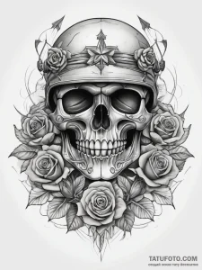 Tattoo sketch soldier with a metal, tattoo fl... - эскиз тату (№1757541522_0, 10.09.2025 21:58) — Tatufoto.com