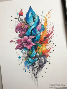 Tattoo sketch water, concept art for tattoo,... - эскиз тату (№1757542877_0, 10.09.2025 22:21) — Tatufoto.com