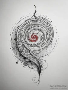 Tattoo sketch ladinets with a spiral, tattoo... - эскиз тату (№1757544231_0, 10.09.2025 22:43) — Tatufoto.com