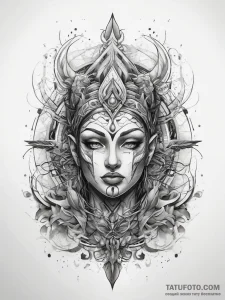 Tattoo sketch sacred portrayal, tattoo line a... - эскиз тату (№1757545005_0, 10.09.2025 22:56) — Tatufoto.com