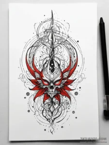 Tattoo sketch cosmic spring, ink illustration... - эскиз тату (№1757545970_0, 10.09.2025 23:12) — Tatufoto.com