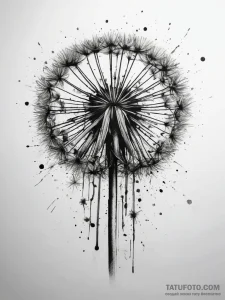 Tattoo sketch dandelion with a quote, ink ill... - эскиз тату (№1757546359_0, 10.09.2025 23:19) — Tatufoto.com