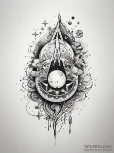 Tattoo sketch cosmic tale - эскиз тату (№1757547130_0, 10.09.2025 23:32) — Tatufoto.com