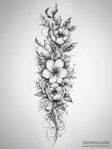 Tattoo sketch sensual forearm with a floral p... - эскиз тату (№1757547323_0, 10.09.2025 23:35) — Tatufoto.com