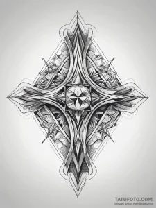 Tattoo sketch diamond cut, concept art for ta... - эскиз тату (№1757547709_0, 10.09.2025 23:41) — Tatufoto.com