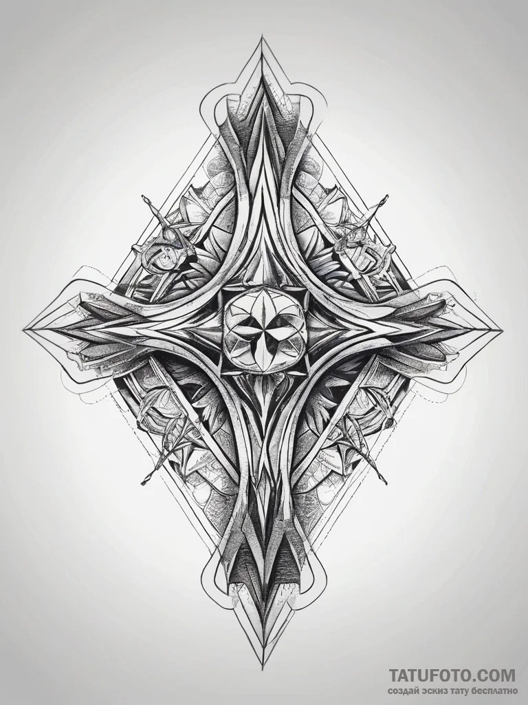 Tattoo sketch diamond cut, concept art for ta... - эскиз тату (№1757547709_0, 10.09.2025 23:41) — Tatufoto.com