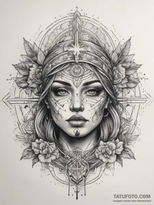 Tattoo sketch cosmic identity, concept art fo... - эскиз тату (№1757548289_0, 10.09.2025 23:51) — Tatufoto.com