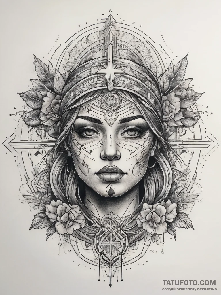 Tattoo sketch cosmic identity, concept art fo... - эскиз тату (№1757548289_0, 10.09.2025 23:51) — Tatufoto.com