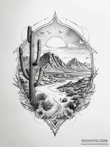 Tattoo sketch desert - эскиз тату (№1757549641_0, 11.09.2025 00:14) — Tatufoto.com