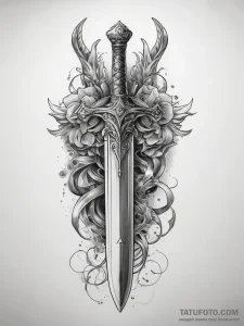 Tattoo sketch sword tattoo, concept art for t... - эскиз тату (№1757549835_0, 11.09.2025 00:17) — Tatufoto.com