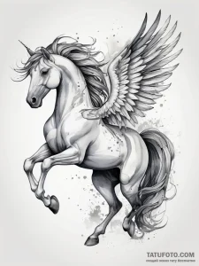 Tattoo sketch pegasus tattoo, ink illustratio... - эскиз тату (№1757550412_0, 11.09.2025 00:26) — Tatufoto.com