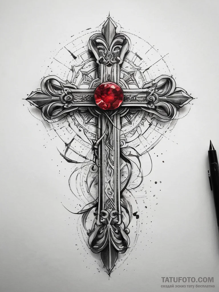Tattoo sketch ruby, artistic tattoo sketch, b... - эскиз тату (№1757550798_0, 11.09.2025 00:33) — Tatufoto.com