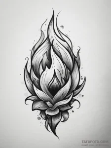 Tattoo sketch fire, tattoo line art, bold out... - эскиз тату (№1757551958_0, 11.09.2025 00:52) — Tatufoto.com