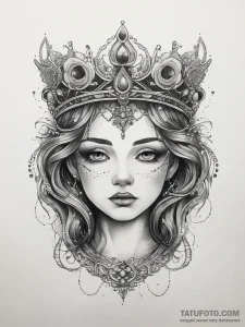 Tattoo sketch tiara, concept art for tattoo,... - эскиз тату (№1757552344_0, 11.09.2025 00:59) — Tatufoto.com