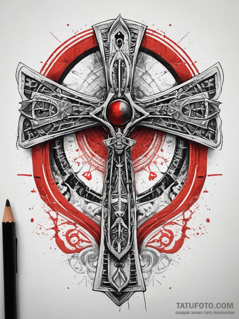 Tattoo sketch egyptian ankh symbol, tattoo fl... - эскиз тату (№1757552730_0, 11.09.2025 01:05) — Tatufoto.com