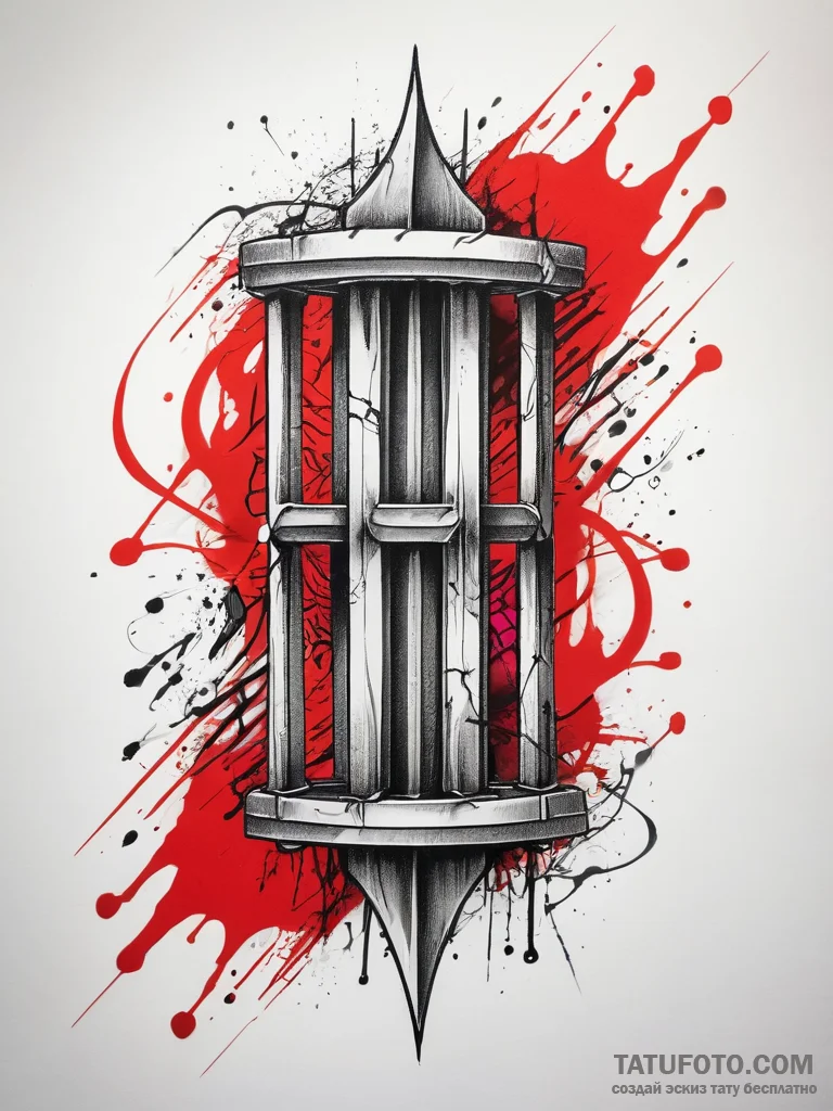 Tattoo sketch prison bars, tattoo line art, n... - эскиз тату (№1757553889_0, 11.09.2025 01:24) — Tatufoto.com