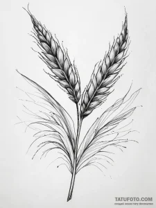 Tattoo sketch wheat, tattoo line art, bold ou... - эскиз тату (№1757554470_0, 11.09.2025 01:34) — Tatufoto.com