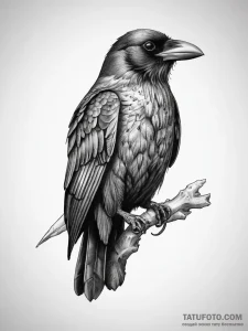 Tattoo sketch raven, tattoo flash sheet desig... - эскиз тату (№1757554858_0, 11.09.2025 01:40) — Tatufoto.com