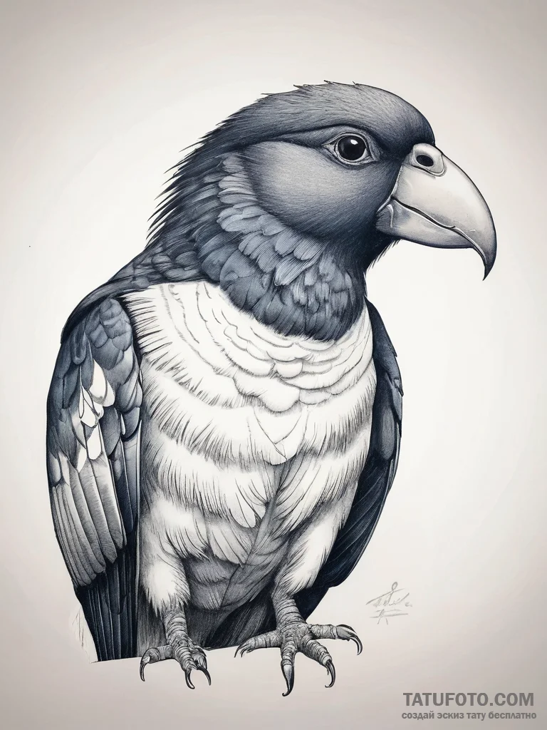 Tattoo sketch takahe, tattoo sketch design, c... - эскиз тату (№1757555245_0, 11.09.2025 01:47) — Tatufoto.com