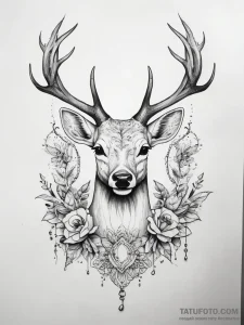 Tattoo sketch deer - эскиз тату (№1757557971_0, 11.09.2025 02:32) — Tatufoto.com