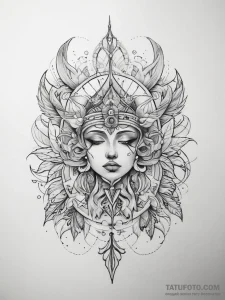 Tattoo sketch divine legend, tattoo line art,... - эскиз тату (№1757559524_0, 11.09.2025 02:58) — Tatufoto.com