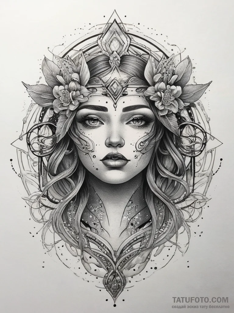 Tattoo sketch gold, artistic tattoo sketch, d... - эскиз тату (№1757560497_0, 11.09.2025 03:14) — Tatufoto.com