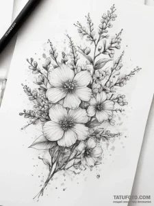 Tattoo sketch baby's breath - эскиз тату (№1757560691_0, 11.09.2025 03:18) — Tatufoto.com