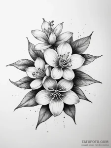 Tattoo sketch kumquat blossom, ink illustrati... - эскиз тату (№1757561276_0, 11.09.2025 03:27) — Tatufoto.com