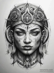 Tattoo sketch sacred character, artistic tatt... - эскиз тату (№1757561471_0, 11.09.2025 03:31) — Tatufoto.com