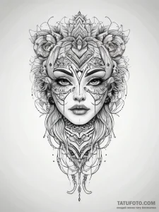 Tattoo sketch leg, concept art for tattoo, on... - эскиз тату (№1757562841_0, 11.09.2025 03:54) — Tatufoto.com