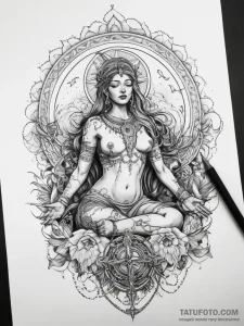 Tattoo sketch sacred scene - эскиз тату (№1757567519_0, 11.09.2025 05:11) — Tatufoto.com