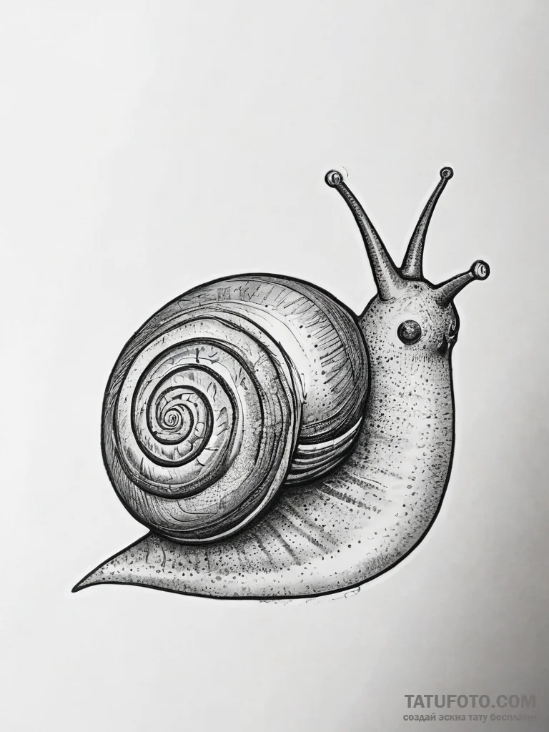 Tattoo sketch puns a snail that says "i'm a s... - эскиз тату (№1757567712_0, 11.09.2025 05:15) — Tatufoto.com