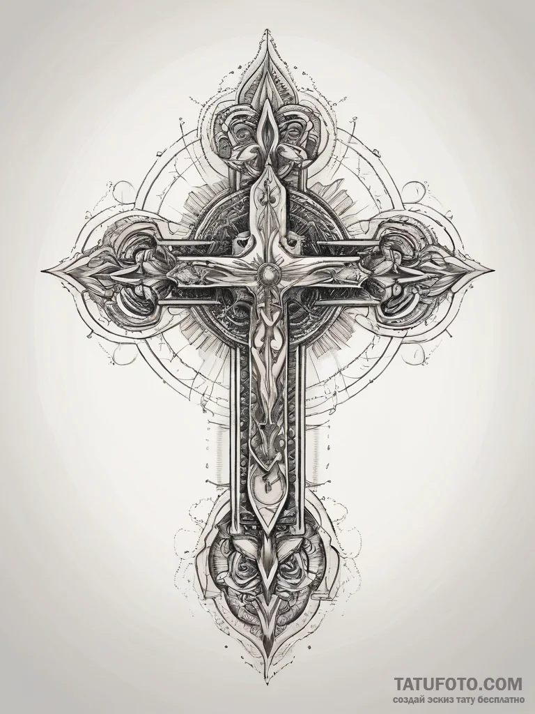 Tattoo sketch sacred representation, concept... - эскиз тату (№1757567906_0, 11.09.2025 05:18) — Tatufoto.com