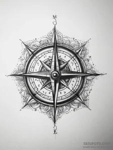 Tattoo sketch historical book with a compass,... - эскиз тату (№1757569072_0, 11.09.2025 05:37) — Tatufoto.com
